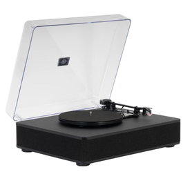 Fonestar Tocadiscos Hi-Fi VINYL-25AMP con Altavoces Integrados, Grabador USB, 3 Velocidades (33/45/78 RPM) y Cubierta Anti Polvo - Color Negro